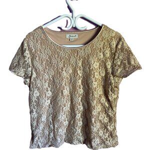 jessica basic nude floral print shirt